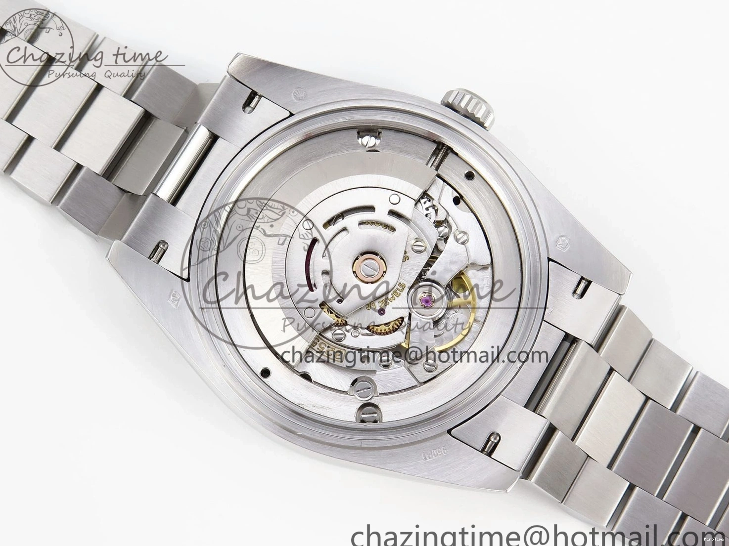 MiroTime 0523 QuickDry DayDate 40 SS GSF Gain Weight Blue Roman Dial Diamonds Bezel on President Bracelet A 1917